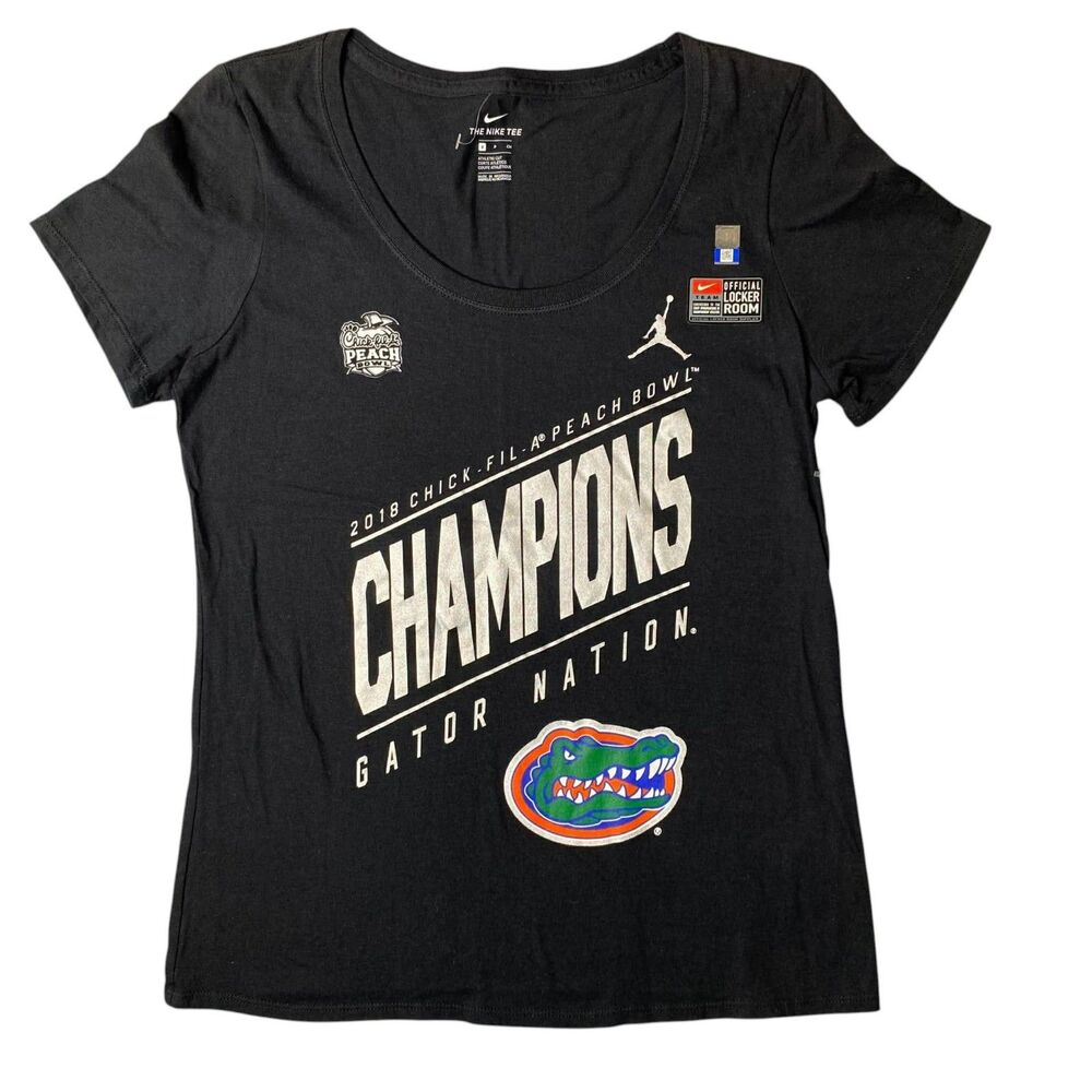 Nike UF Florida Gators Champions Chick Fil A Peach Bowl Tee NWT Sz Small Womens